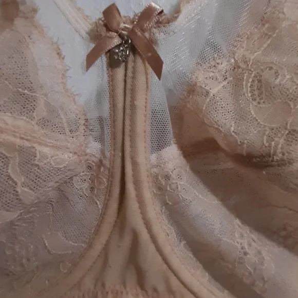 Wacoal Retro Chic 40D Full Coverage Chantilly Lace in Toast unlined underwire - Picture 4 of 15